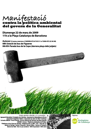 Manifestació contra la política ambiental del govern de la Generalitat